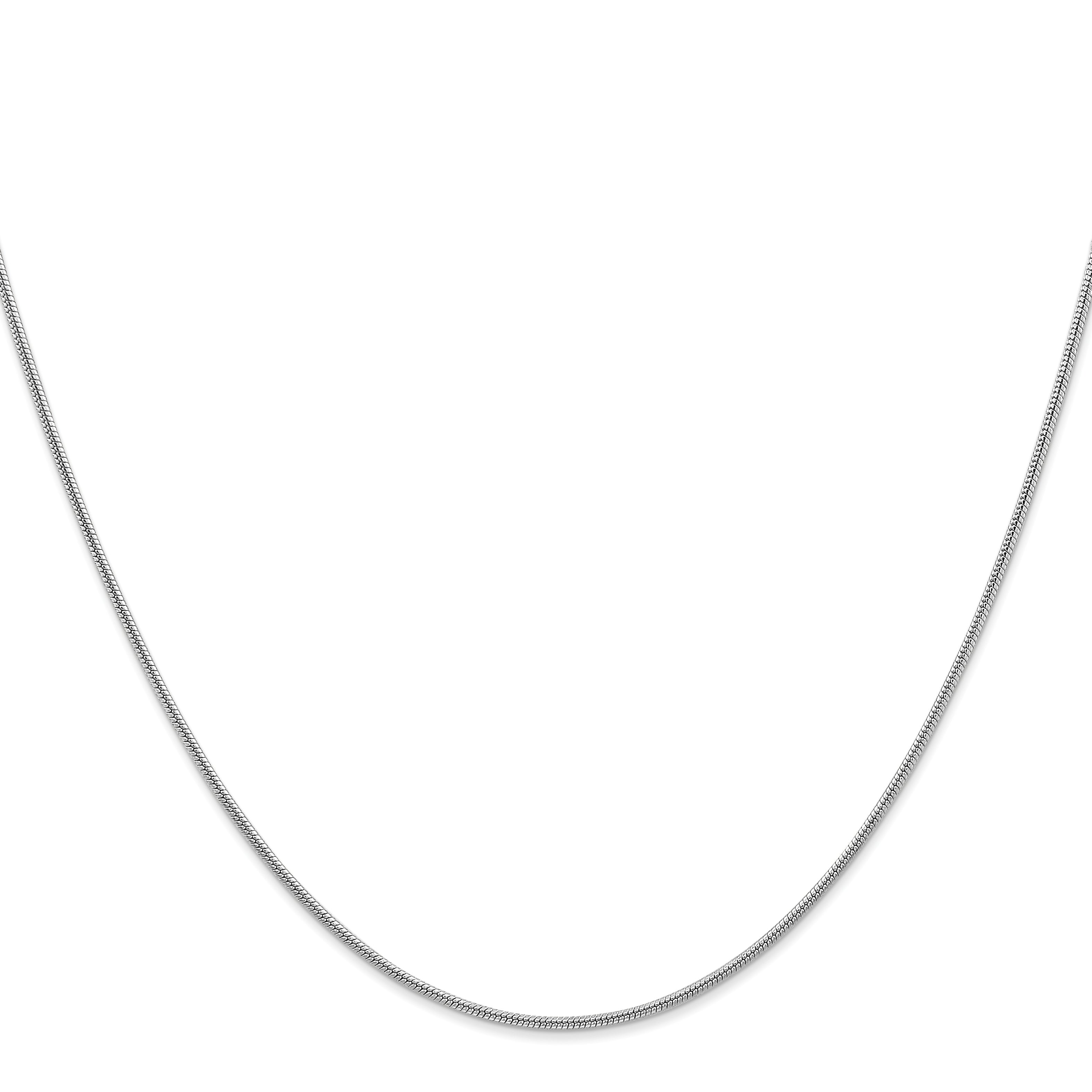 14K White Gold Solid Snake Chain Necklace 1.4mm