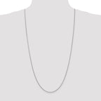 14K White Gold 30 inch 1.4mm Round Snake Lobster Clasp Chain