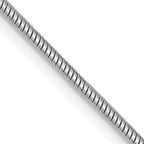 14K White Gold 30 inch 1.4mm Round Snake Lobster Clasp Chain