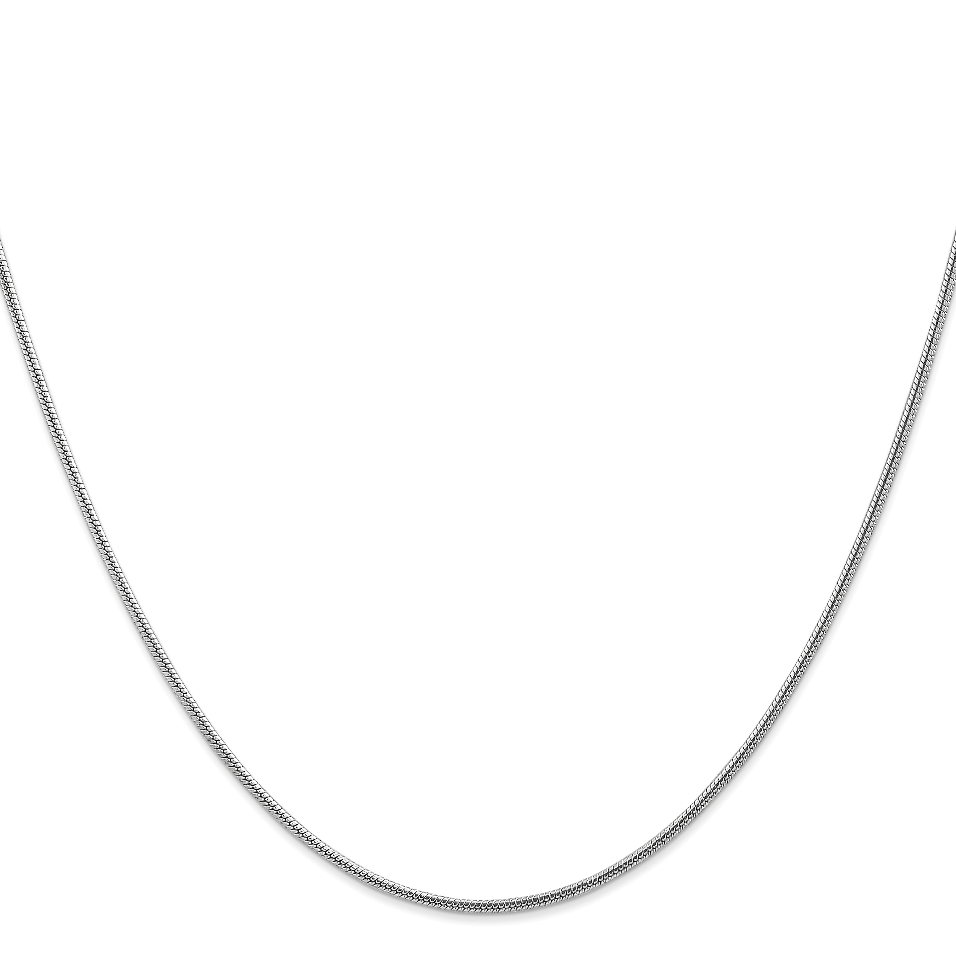 14K White Gold Solid Snake Chain Necklace 1.6mm Secondary image