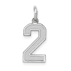 14Kw Small Satin Number 2 Charm