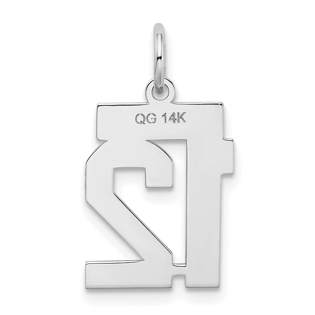 14kw Small Satin Number 12 Charm
