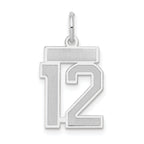 14kw Small Satin Number 12 Charm