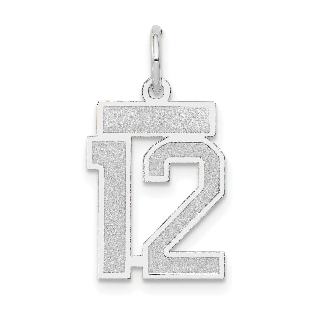 14kw Small Satin Number 12 Charm