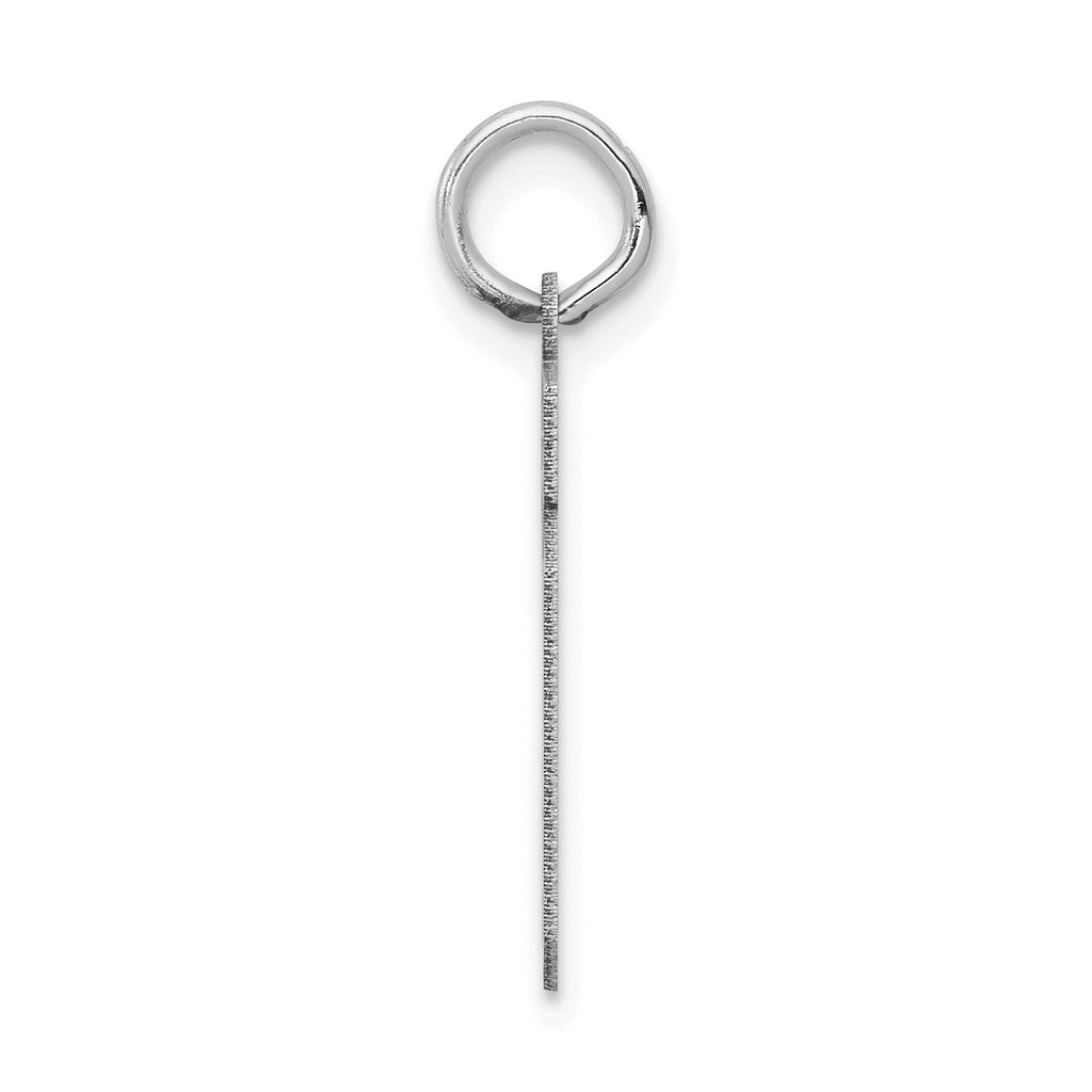 Small Number 19 Charm in 14K White Gold, Satin - Sophia Jewelers