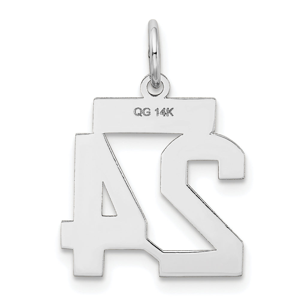14kw Small Satin Number 24 Charm