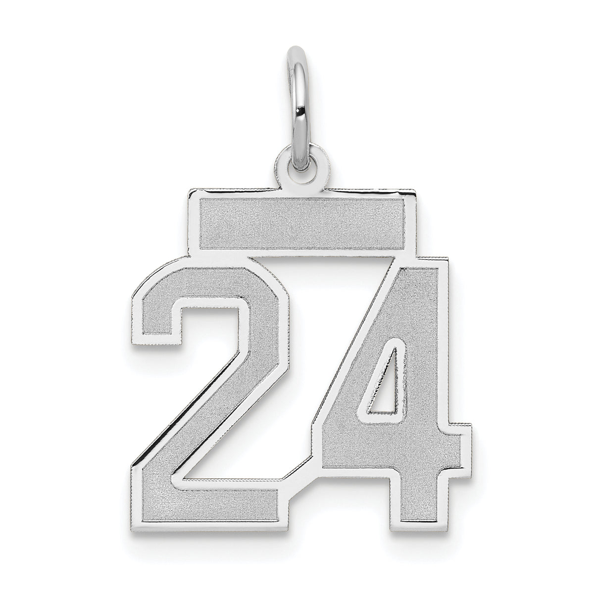 14kw Small Satin Number 24 Charm