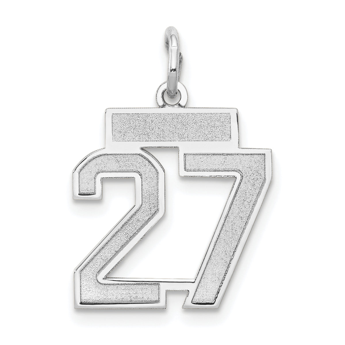 14kw Small Satin Number 27 Charm