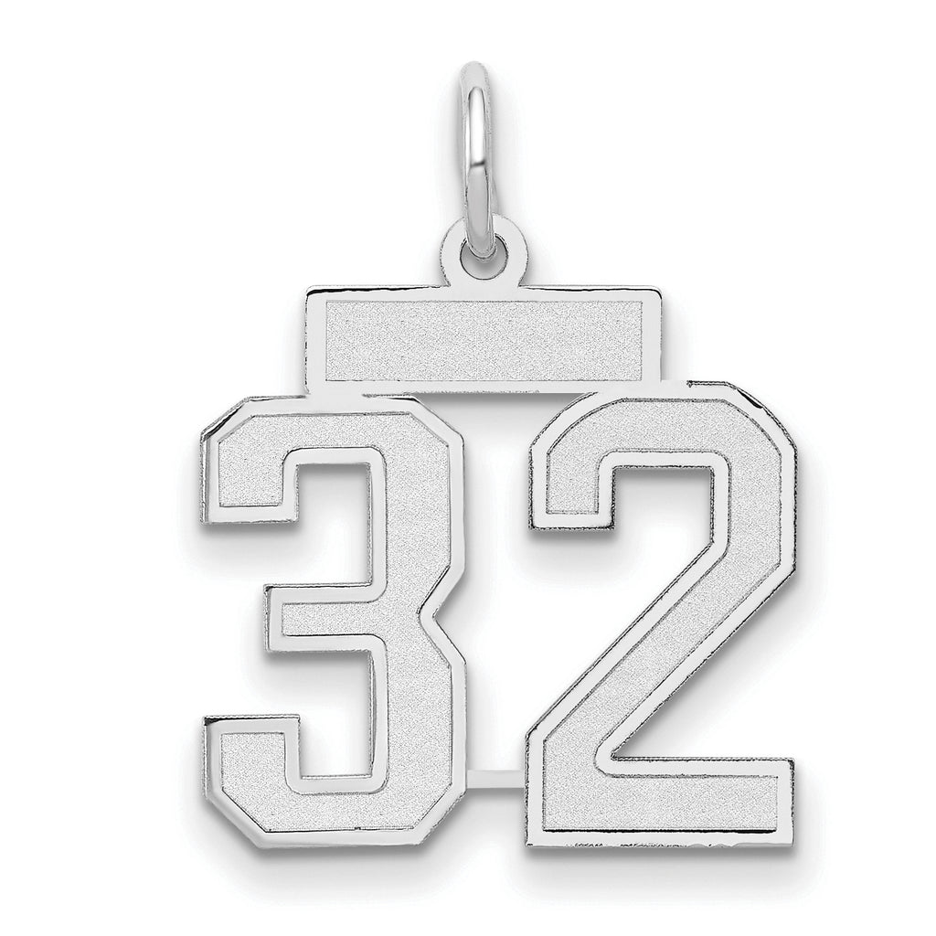 14kw Small Satin Number 32 Charm