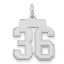 Small Number 36 Charm in 14K White Gold, Satin - Sophia Jewelers