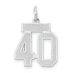 Small Number 40 Charm in 14K White Gold, Satin - Sophia Jewelers