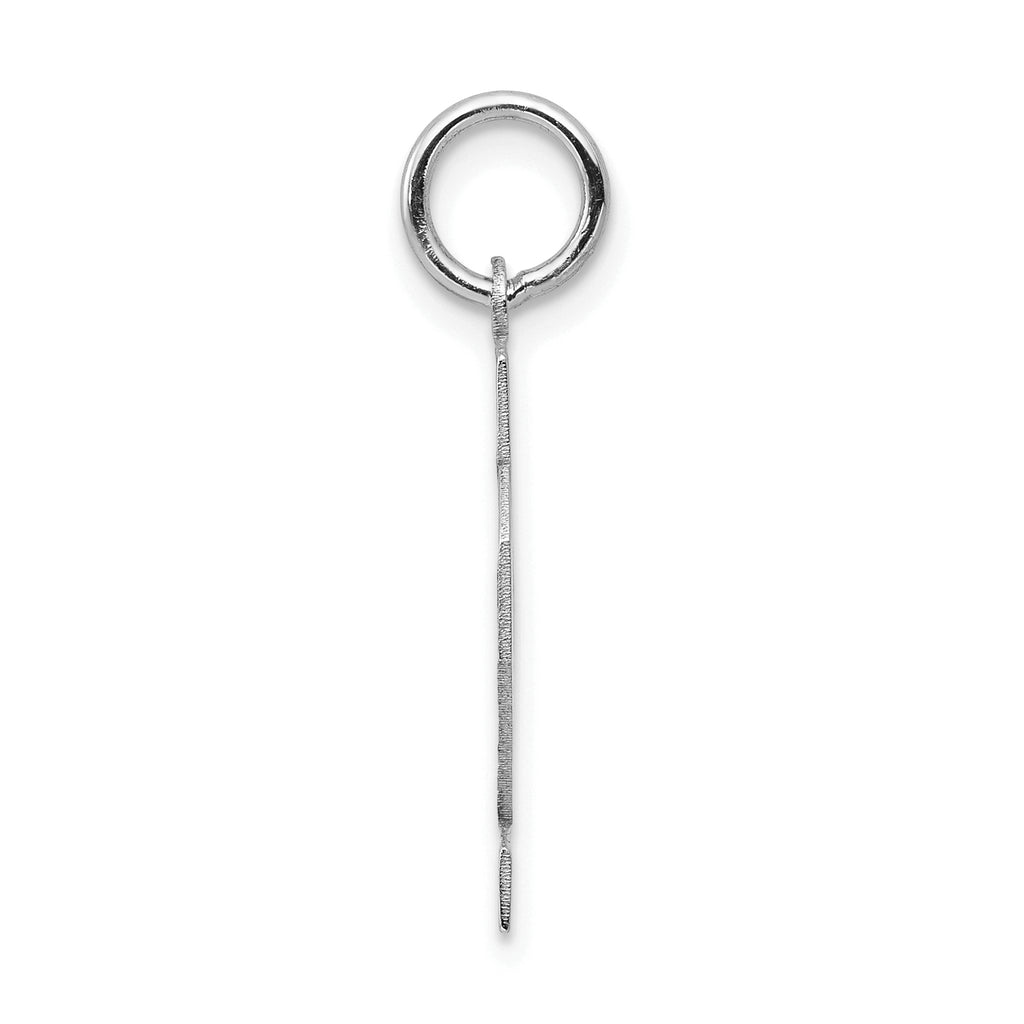 Small Number 42 Charm in 14K White Gold, Satin - Sophia Jewelers