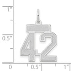Small Number 42 Charm in 14K White Gold, Satin - Sophia Jewelers