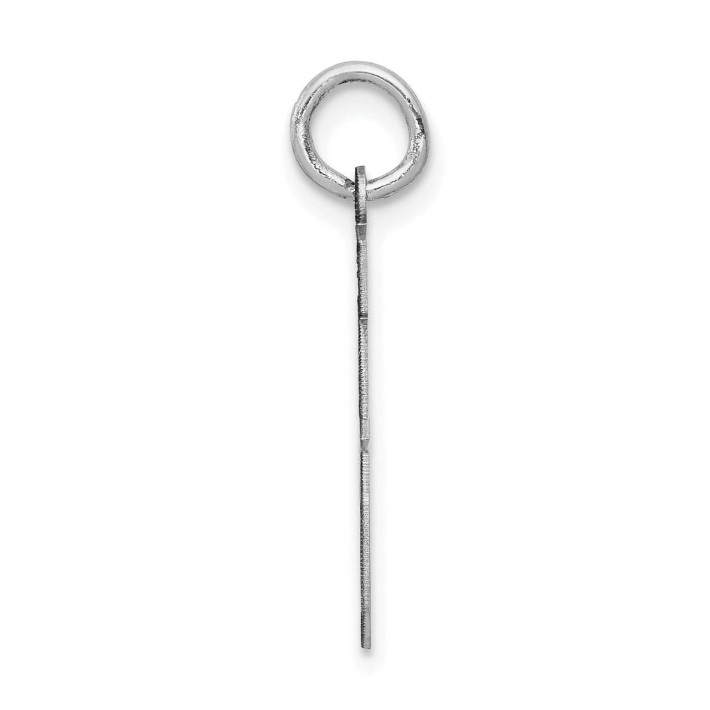 Small Number 46 Charm in 14K White Gold, Satin - Sophia Jewelers