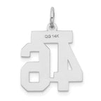 Small Number 46 Charm in 14K White Gold, Satin - Sophia Jewelers
