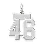 Small Number 46 Charm in 14K White Gold, Satin - Sophia Jewelers