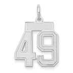 Small Number 49 Charm in 14K White Gold, Satin - Sophia Jewelers