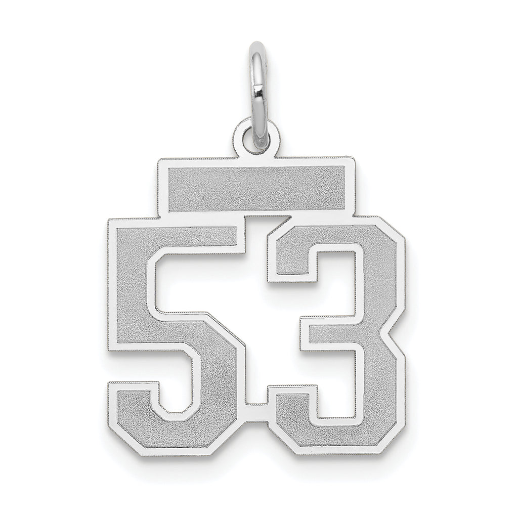 14kw Small Satin Number 53 Charm