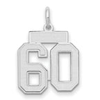 14kw Small Satin Number 60 Charm