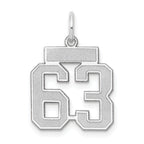 14kw Small Satin Number 63 Charm