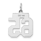 Number 65 Charm in 14K White Gold, Brushed & Satin - Sophia Jewelers