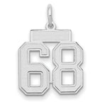 14kw Small Satin Number 68 Charm