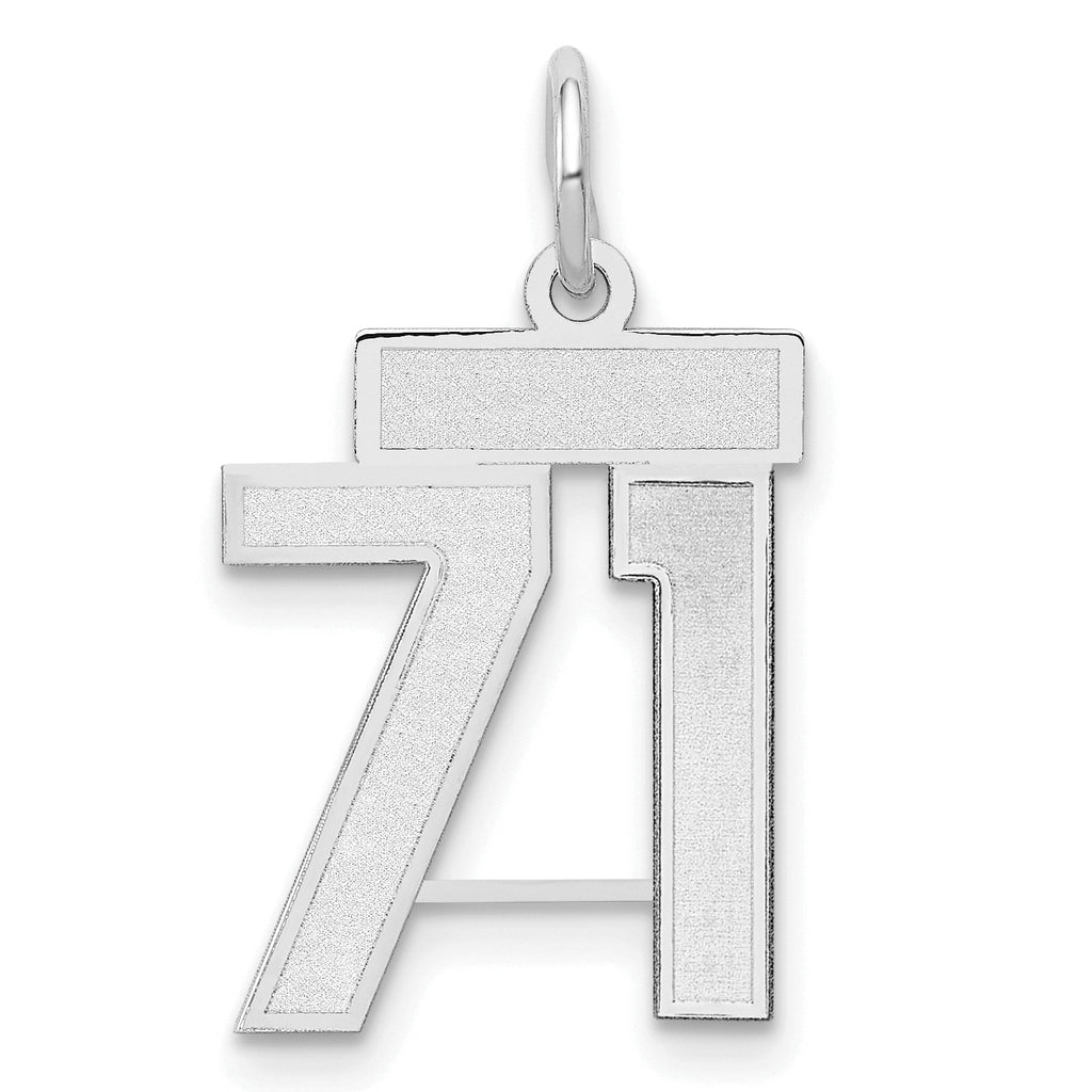 14kw Small Satin Number 71 Charm