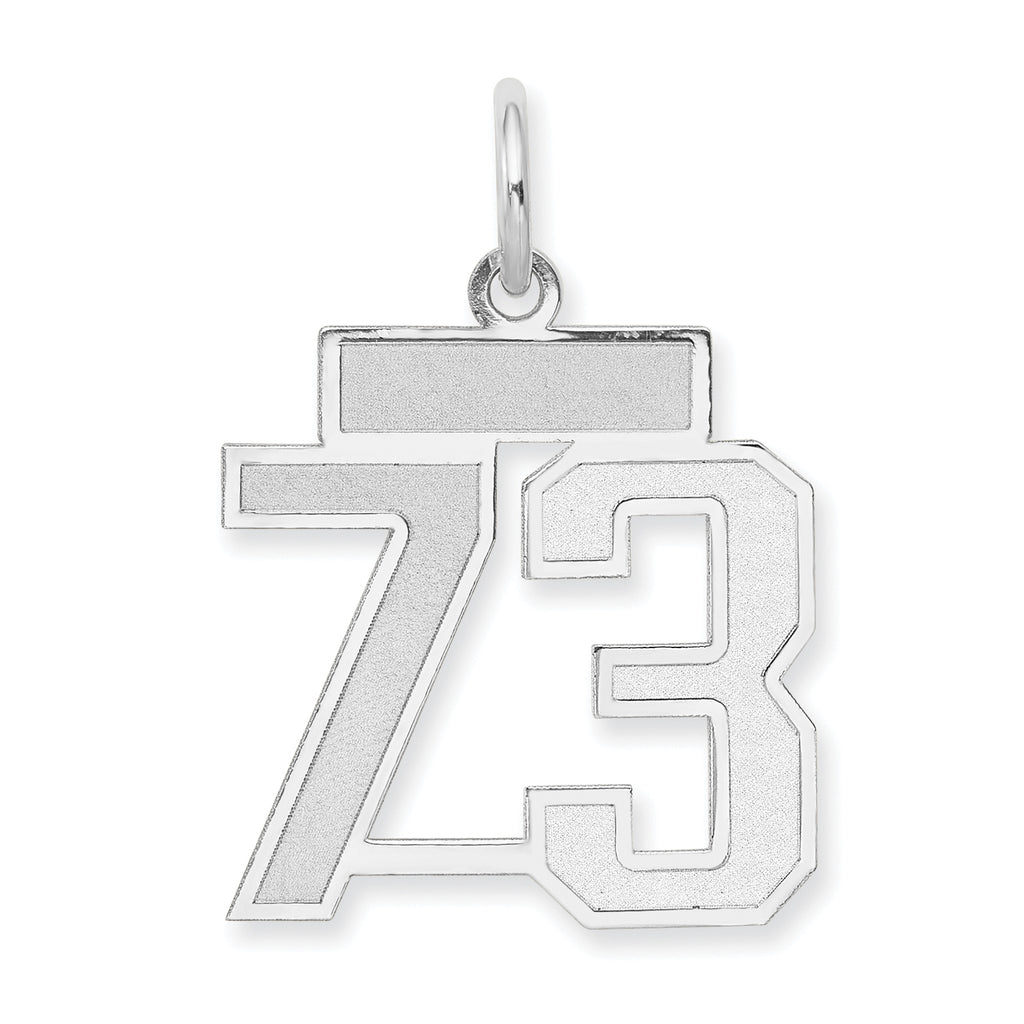 14kw Small Satin Number 73 Charm