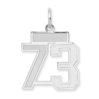 14kw Small Satin Number 73 Charm