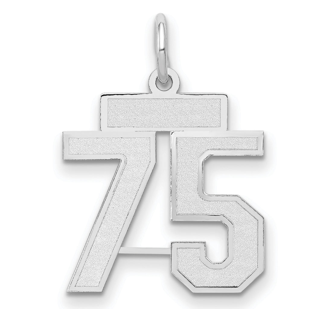 14kw Small Satin Number 75 Charm