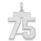 14kw Small Satin Number 75 Charm