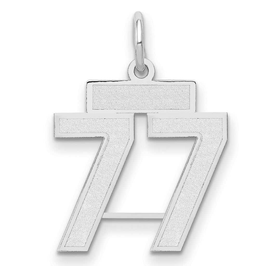 14kw Small Satin Number 77 Charm