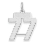 14kw Small Satin Number 77 Charm