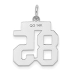 14kw Small Satin Number 85 Charm