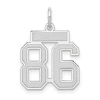 Small Number 86 Charm in 14K White Gold, Satin - Sophia Jewelers