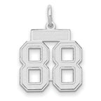 Number 88 Charm in 14K White Gold, Brushed & Satin - Sophia Jewelers