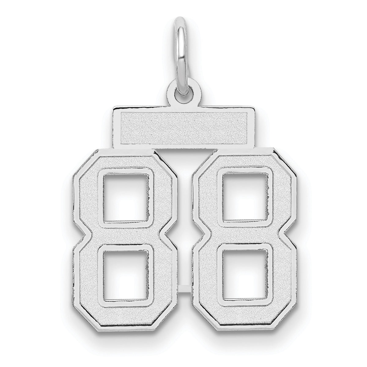 Number 88 Charm in 14K White Gold, Brushed & Satin - Sophia Jewelers