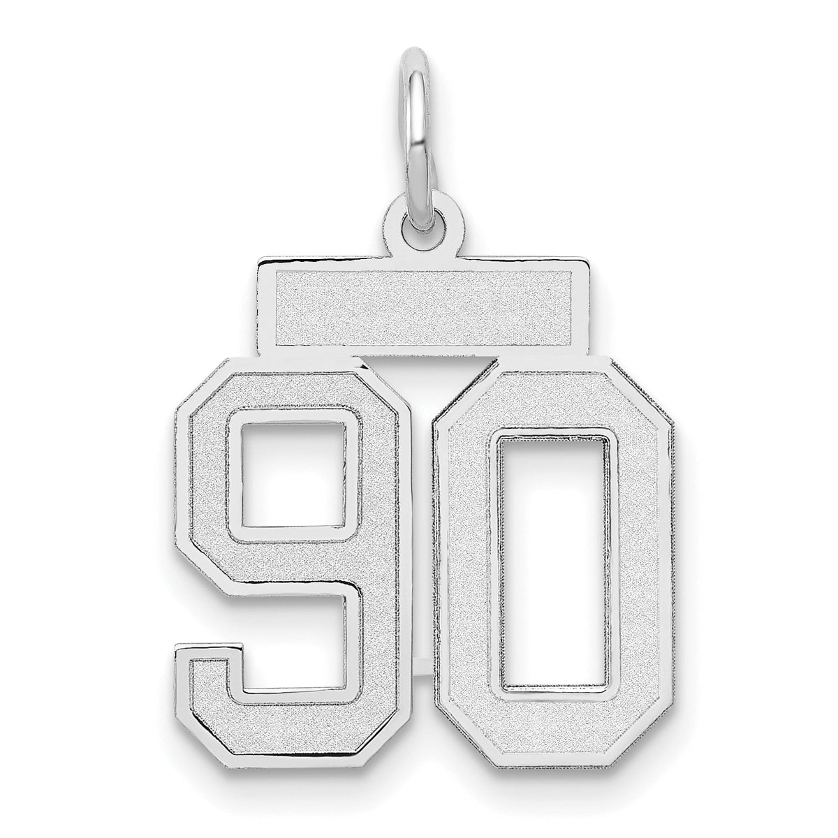 Number 90 Charm in 14K White Gold, Satin - Sophia Jewelers