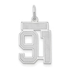 14kw Small Satin Number 91 Charm