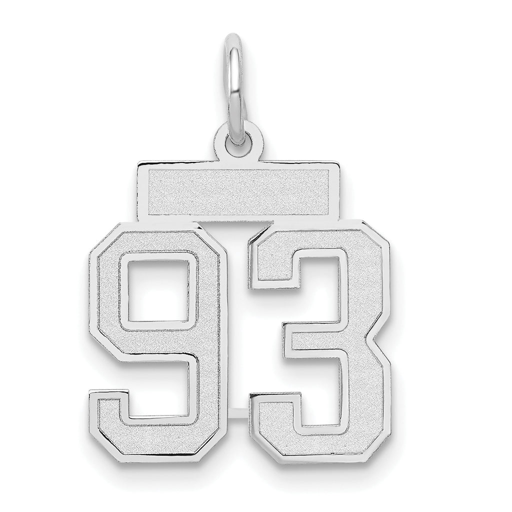 Number 93 Charm in 14K White Gold, Satin - Sophia Jewelers