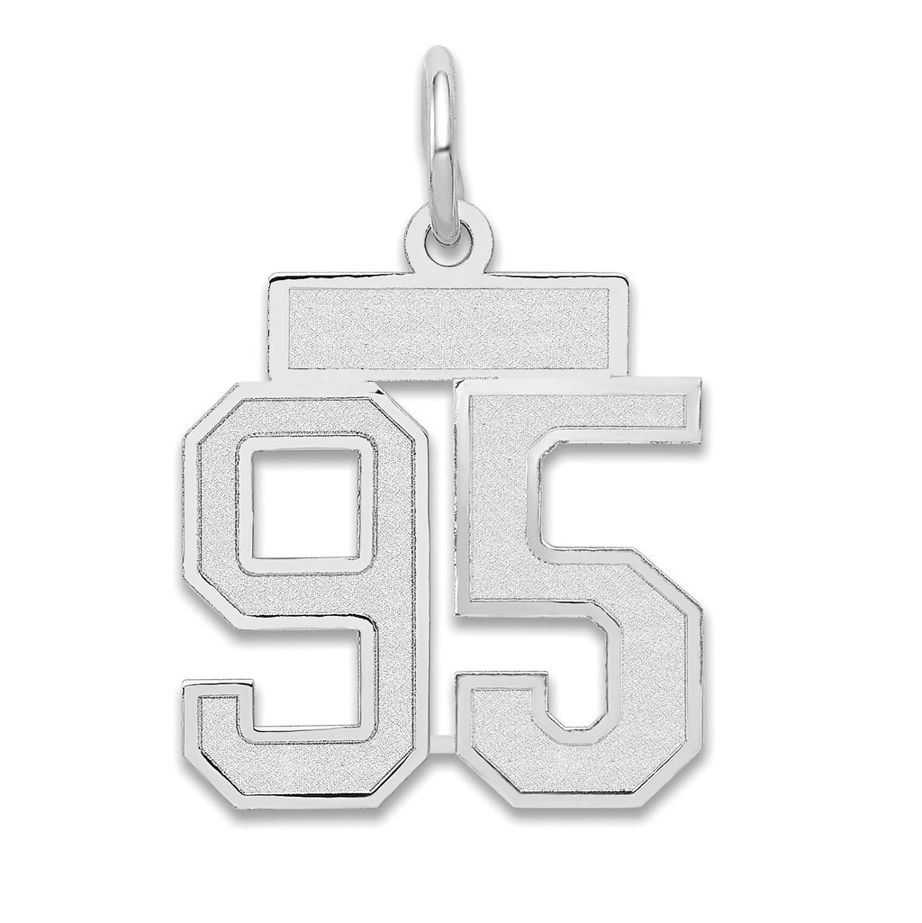 Number 95 Charm in 14K White Gold, Satin - Sophia Jewelers