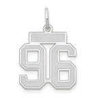 14kw Small Satin Number 96 Charm
