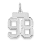 Number 98 Charm in 14K White Gold, Brushed & Satin - Sophia Jewelers