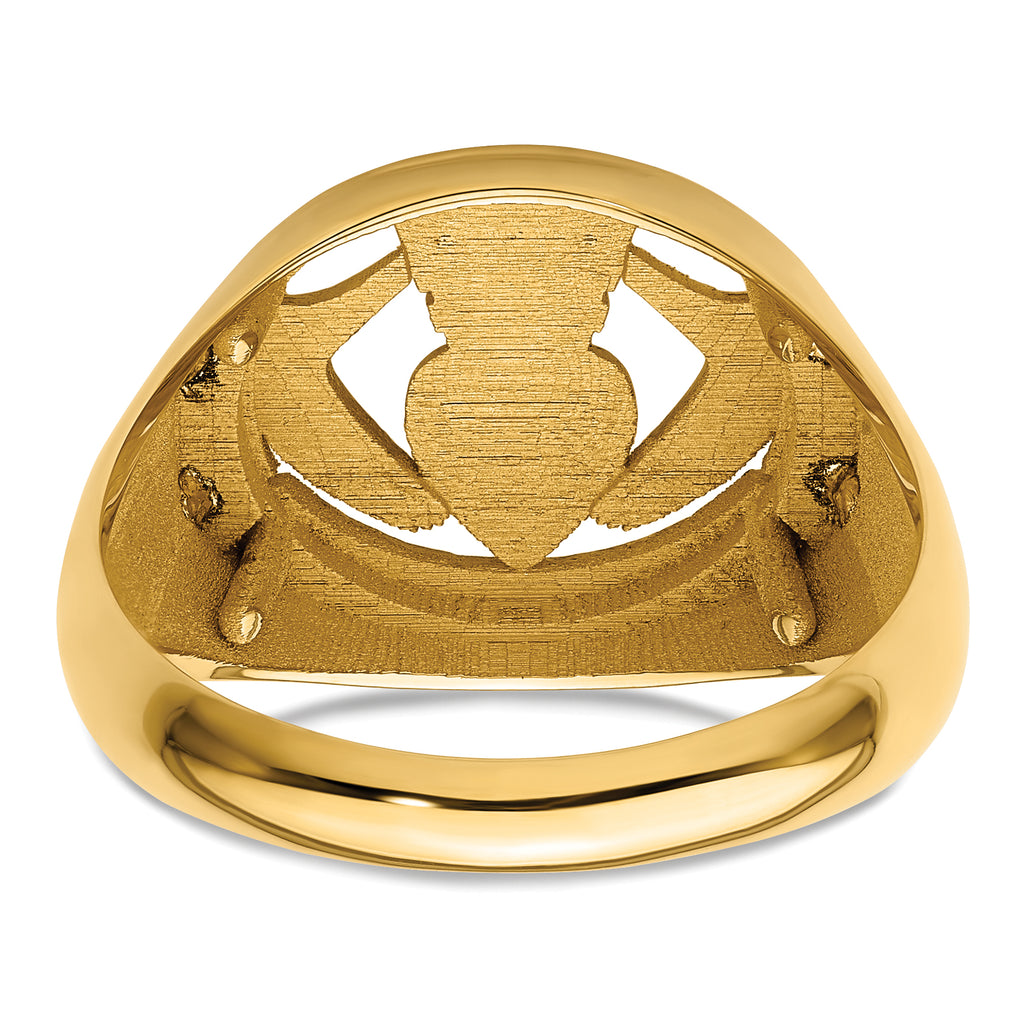 14k Men's Claddagh Ring Mounting (No Stones Included)