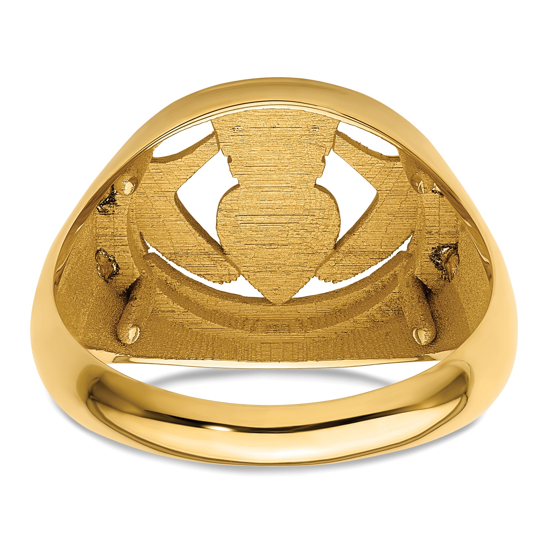 14k Men's Claddagh Ring Mounting (No Stones Included)