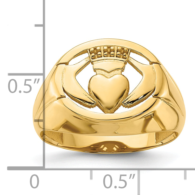 14k Men's Claddagh Ring Mounting (No Stones Included)
