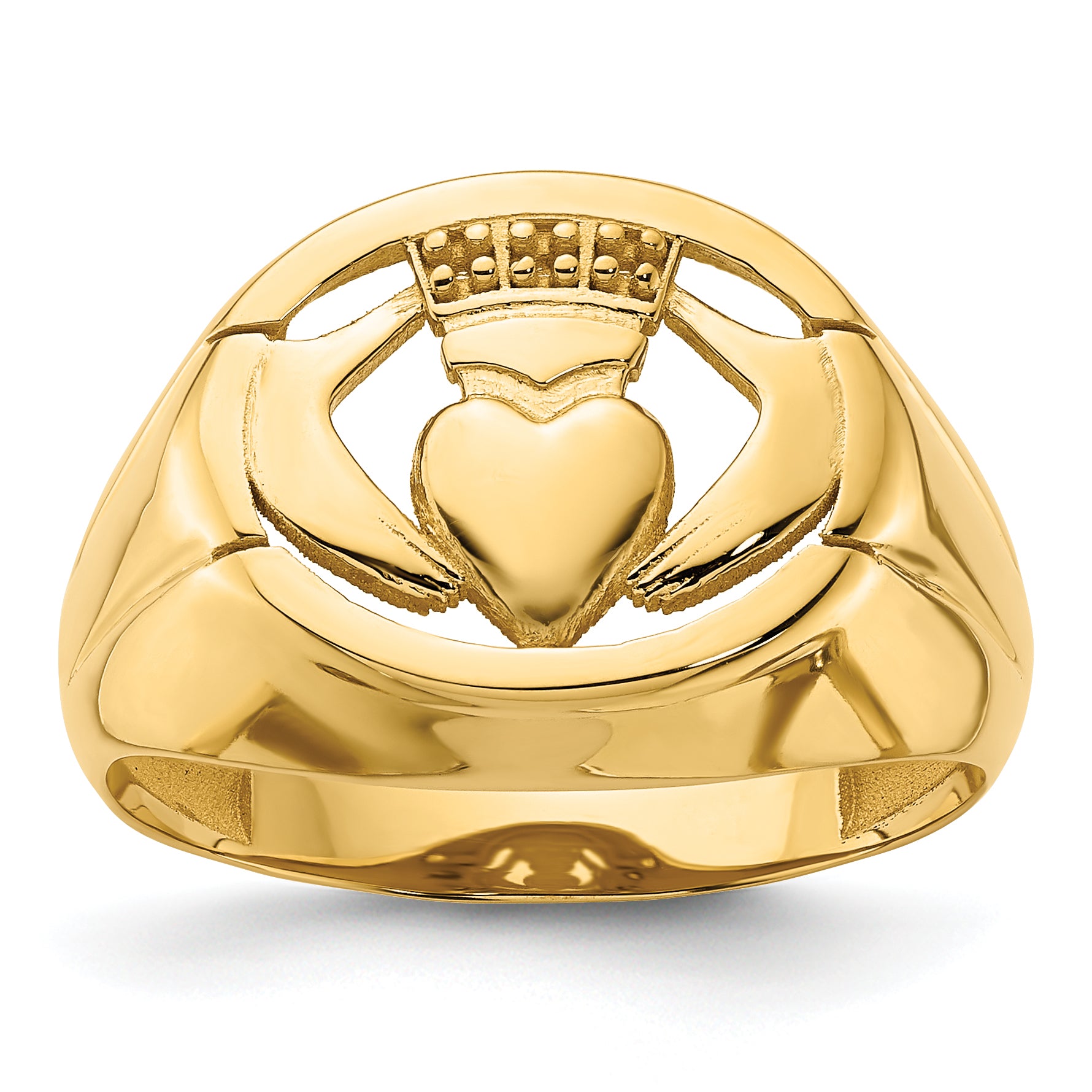 14k Men's Claddagh Ring Mounting (No Stones Included)