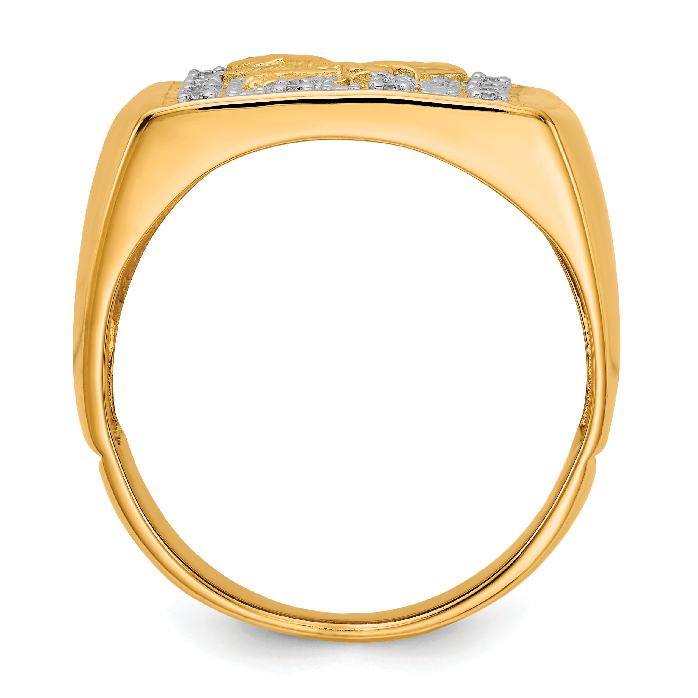14k & Rhodium Men's .10ct Diamond Eagle Ring Secondary image