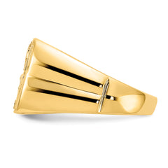 14k & Rhodium Men's .10ct Diamond Eagle Ring