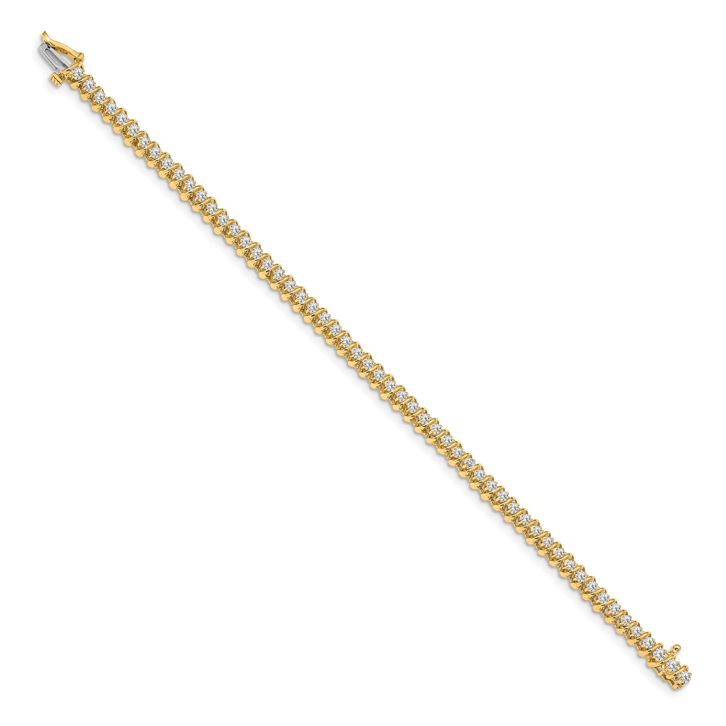 14k Complete 0.93 carat Round AA Diamond Fancy Spiral 7 inch Tennis Bracelet